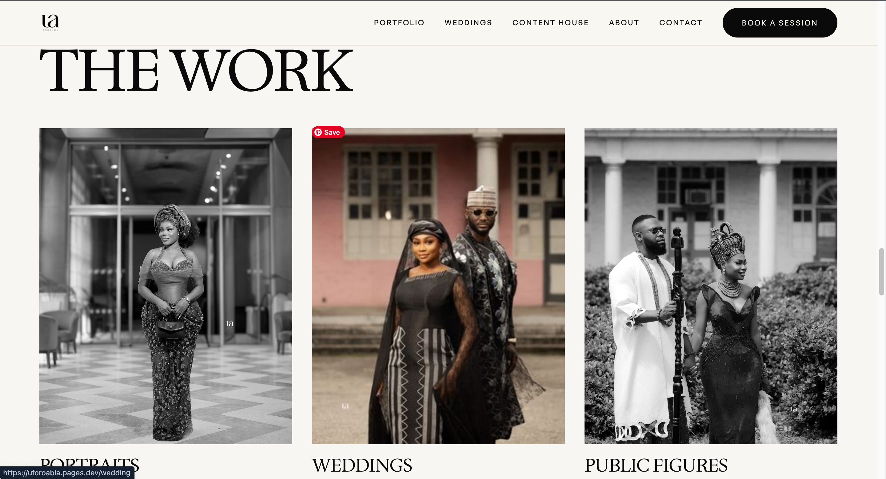 Desktop — Portfolio categories & content house