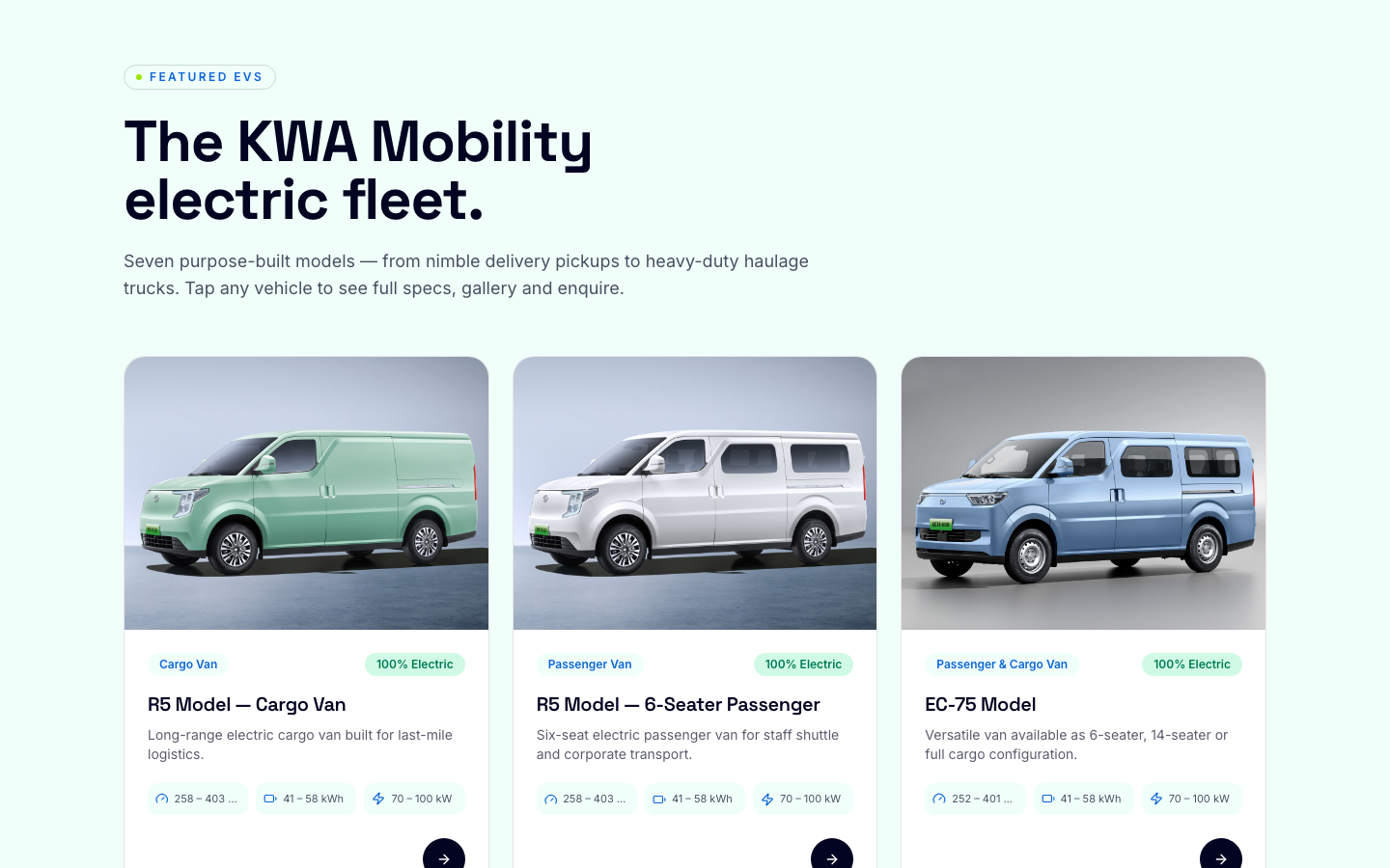 Desktop — The EV fleet catalogue