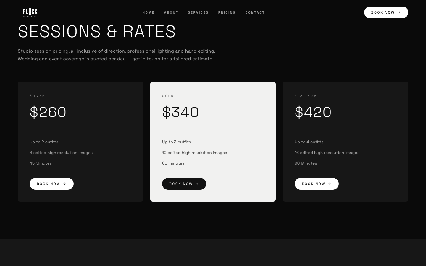 Desktop — Sessions & rates
