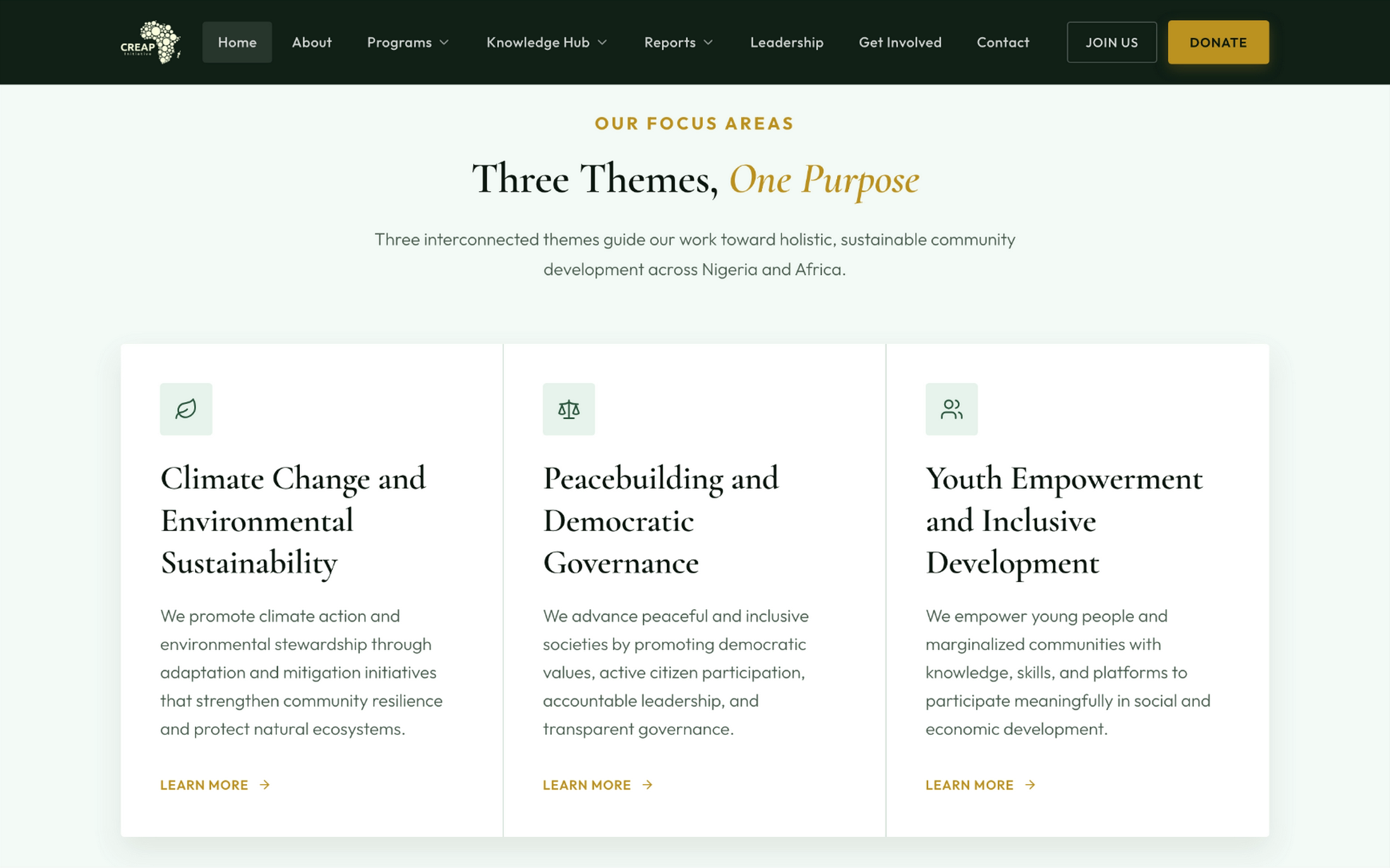Desktop — Thematic programs & upcoming schedule