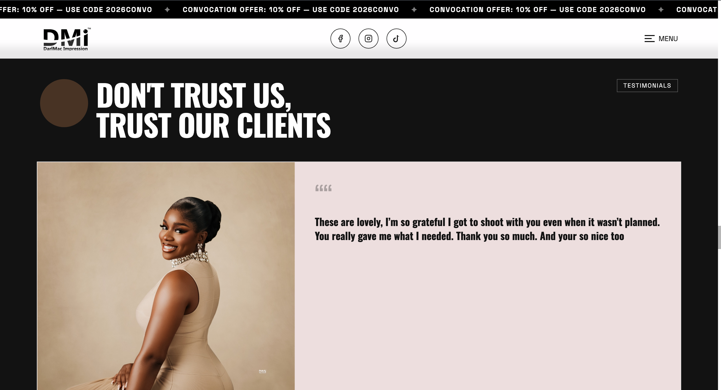 Desktop — Client testimonials